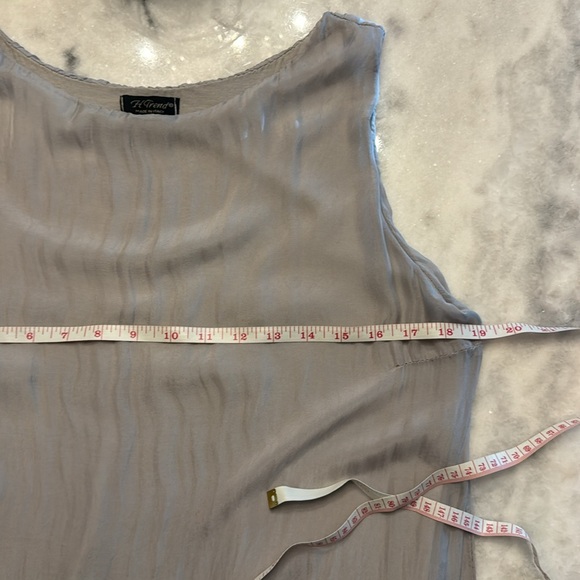 H Trend gray silk embellished asymmetrical layered hem MEDIUM made in Italy 🇮🇹 - Picture 7 of 8